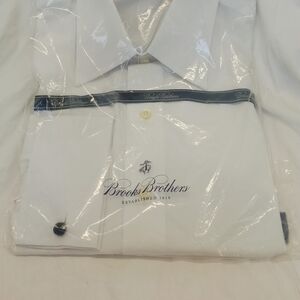 Brooks Brothers White Dress Shirt with Black Accents